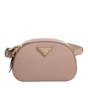 Prada Old Rose Saffiano Lux Leather Odette Belt Bag