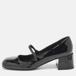 Prada Black Patent Leather Mary Jane Pumps Size 37