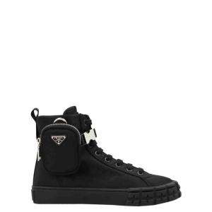 Pre Owned Prada Black Re-Nylon Wheel High-Top Sneakers Size EU 40