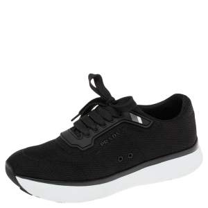 Pre Owned Prada Black Mesh Low-Top Sneakers Size 38.5
