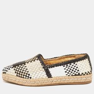 Prada Multicolor Woven Leather Espadrille Flats Size 36