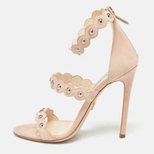 Prada Beige Suede Ankle Strap Sandals Size 39 