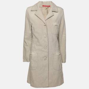 Prada Sport Beige Cotton Linen Coat M