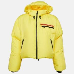 Prada Sports Yellow Technical Synthetic Puffer Down Jacket M
