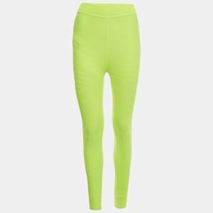 Prada Sport Neon Green Textured Jersey Leggings S/M 