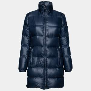 Prada Blue Down Synthetic Zip Front Jacket M