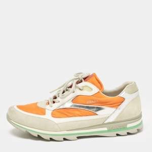 Prada Sport Multicolor Leather and Suede Low Top Sneakers Size 41