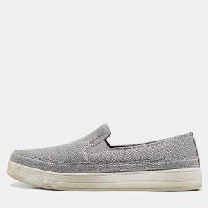 Prada Sport Silver Nylon Slip On Sneakers Size 39