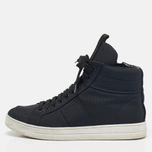 Prada Sport Navy Blue Canvas High Top Sneakers Size 39