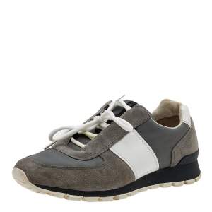 مملوكة مسبقًا Prada Sport Grey/White Suede and Nylon Low Top Sneakers Size 39