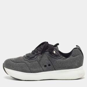 Prada Sport Two Tone Lurex Fabric Low Top Sneakers Size 39