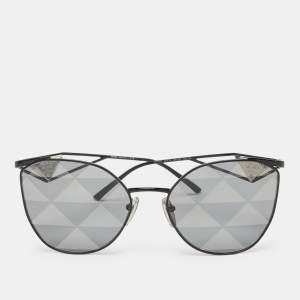 Prada Black Tone/Grey SPR50Z All-Over Logo Cat-Eye Sunglasses