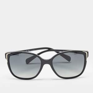 Prada Black Gradient SPR01O Polarized Frame Square Sunglasses