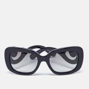 Prada Black/Grey Gradient SPR27O Baroque Rectangle Sunglasses