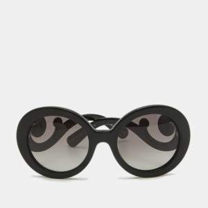 Prada Black Gradient SPR27N Baroque Round Sunglasses