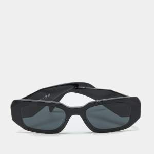 Prada Black/Slate Grey SPR17W Symbole Rectangular Sunglasses