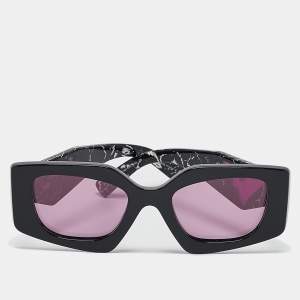 Prada Black/Purple SPR15Y Symbole Rectangle Sunglasses