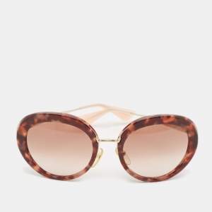 Prada Brown/Peach Gradient SPR16Q Oval Sunglasses