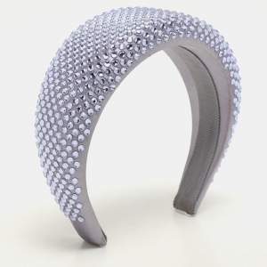 Prada Blue/Purple Crystal Embellished Satin Headband