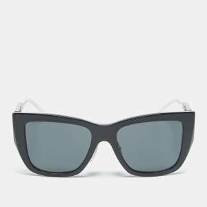 Pre Owned Prada Black/White SPR 21Y Square Sunglasses