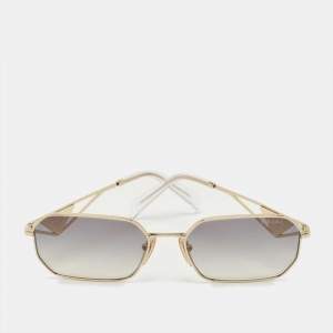 Pre Owned Prada Grey Gradient SPR A51 Logo Rectangle Sunglasses