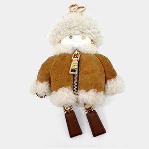 Pre Owned Prada Soft Robot Shearling Keychain