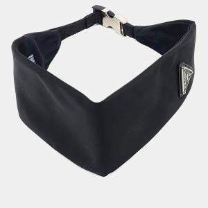 Pre Owned طوق شعر برادا نايلون أسود معاد تدويره