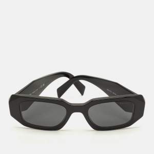Pre Owned Prada Black SPR 17W Symbole Rectangle Sunglasses