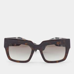 مملوكة مسبقًا Prada Tortoise Brown Gradient SPR 28P Floral Print Square Sunglasses