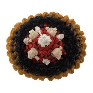 Prada Multicolor Woven Straw Snake Skin Pin Brooch 