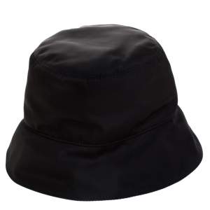 Prada Black Nylon Classic Bucket Hat M