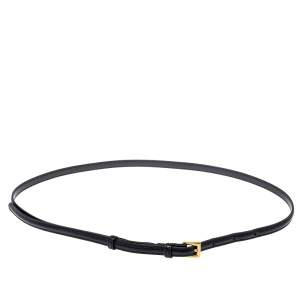 Prada Black Saffiano Leather Narrow High Waist Belt 75CM