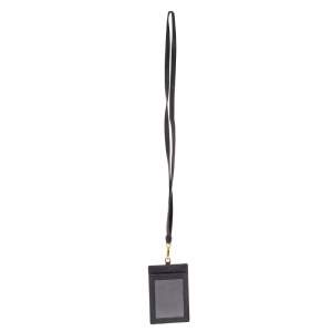 Prada Black Leather ID Badge Holder