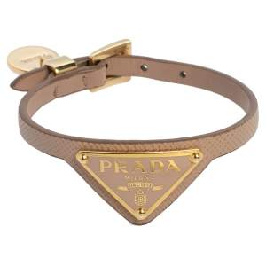 Prada Dusty Pink Saffiano Leather Wrap Bracelet