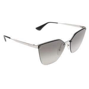 Prada Silver Tone/ Grey Gradient SPR 68T Cat Eye Sunglasses