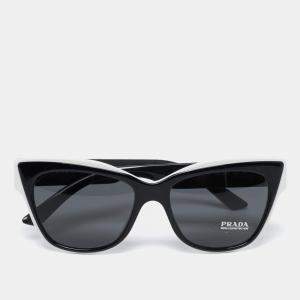 Prada Black/White SPR 23X Cat Eye Sunglasses