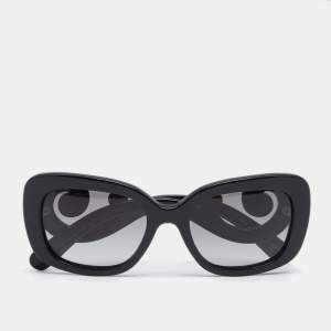 Prada Black Acetate Square Frame Baroque Sunglasses