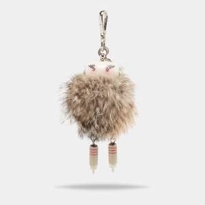 Prada Multicolor Fox Fur Millie Robot Keychain