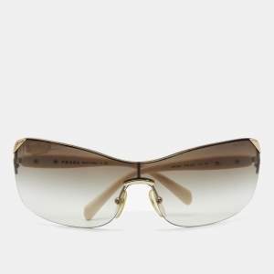 Prada Cream/ Brown Gradient Brown SPR59O Shield Sunglasses