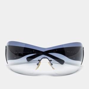 Prada Black Gradient SPR 51G Rimless Shield Sunglasses
