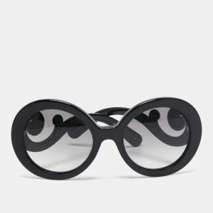 Prada Black/Grey Gradient SPR27N Baroque Round Sunglasses