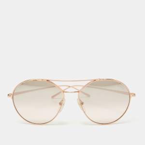 Prada Rose Gold Tone/ Brown Gradient SPR56U Aviator Sunglasses