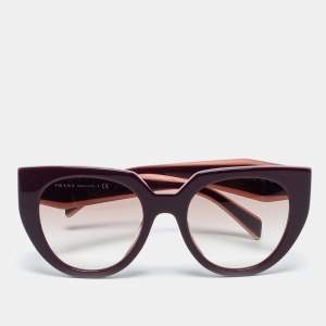 Prada Garnet / Brown Gradient  SPR 14W Cat Eye Sunglasses