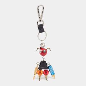 Prada Multicolor Saffiano Leather Robot Keyring/ Bag Charm