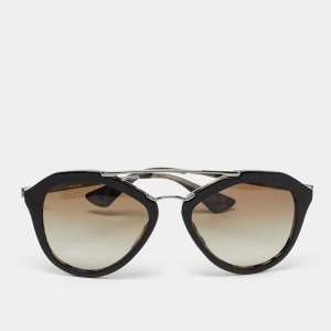 Prada Black Tortoise SPR 12Q Cinema Sunglasses
