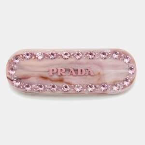 Prada Pink Crystal Embellished Plex Hair Clip