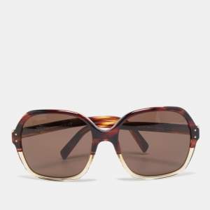 Prada Burgundy/Brown SPR 17M Oversized Sunglasses