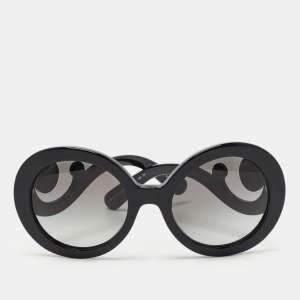 Prada Black SPR27N Baroque Round Sunglasses