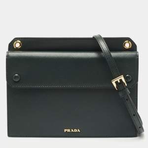 Prada Green Saffiano Leather Smartphone Case