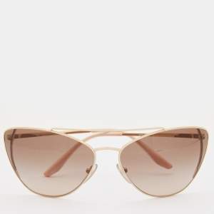 Prada Gold/Brown SPR 65V Aviator Sunglasses